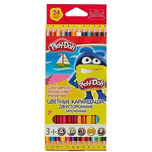 Карандаши цветные двусторонние, Play-Doh, 24 цвета, 12 штук