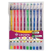 Набор гелевых ручек 10 цветов 0,5 мм, Crown