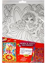 Рисуем по холсту Фея Ромашка (20х30) (31263) (холст загрунт., стразы, подвес) (Креатто) (Росмэн) (упаковка)