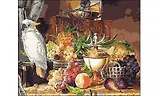 Алмазная мозаика (класс.) 30*40см., 32цв. Натюрморт с попугаем (ST-403)