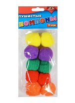 Материалы для творч. Помпоны пушистые (С2578-01) (40мм) (10шт.) (3+) (упаковка)