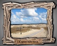 Сувенирный магнит Куршская коса (дерево) (9х7) (КкКк1)