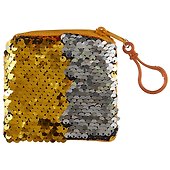 Кошелёк на молнии с пайетками квадратный, текстиль, 9х9 см - 0