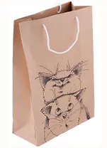 Пакет А4 32*23*9 "Коты"крафт, нейтр.
