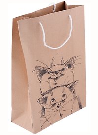Пакет А4 32*23*9 "Коты"крафт, нейтр.