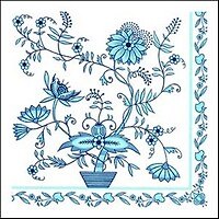 Салфетки Maki бум. сервиров. Голубые цветы (SLОG016401) (33х33) (20шт) (3сл)