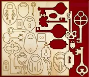 Набор для скрапбукинга Замки-Ключи-1 (13914) (упаковка)