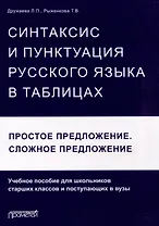 Синтаксис и пунктуация русского языка в таблицах (Простое предложение. Сложное предложение): Учебное пособие для школьников старших классов и поступающих в вузы.