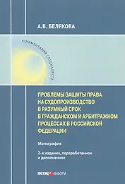 Проблемы защиты права на судопроизводство в разумный срок в гражданском и арбитражном процессах в Российской Федерации. Монография