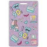 Чехол для карточек I love the 90s (фиолетовый паттерн)