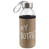 Бутылка в чехле джут My bottle/Май ботл (стекло) (300мл) - 0