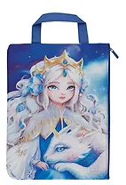 Папка для тетрадей А4 "ПРИНЦЕССА С ДРАКОНОМ" 33*25см, полиэстер, бок.ручка, сублимац.печать, молния