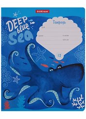 Тетрадь в клетку Erich Krause, Deep Blue Sea, 12 листов, в ассортименте
