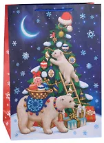 Пакет А3 45,7*33*10 "Мишки!" Новый год, бум.мат.лам.