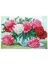 Алмазная мозаика MAZARI Пионы частичная выкладка, 30х40см стразы разного размера