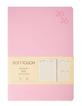 Ежедневник дат. 2026г. А5 176л "SOFT TOUCH" розовый кварц, интегр.переплет, иск.кожа, тонир.блок, скругл.углы, цв.торец, ляссе, инд.уп