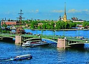 Открытка с видами (СПб) Малая Нева.Биржевой мост.1960 [SPB-012]