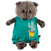 Игрушка мягкая Budi Basa, Басик в изумрудном комбинезоне с кактусом(В1) Ks25-100