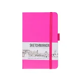 Скетчбук 9*14 80л "Sketchmarker" фуксия яркая, 140г/м2, слоновая кость, тв.обл.