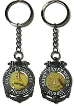 Сувенир, АКМ,  Брелок-якорь-тросик, "Медный всадник-Разводной мост", цвет черный жемчуг