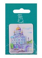 Магнит Москва Храм Христа Спасителя (Пастель) (ОММск-03)