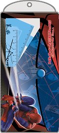 Набор канцелярский "Spider-man" (ПВХ пенал, линейка 15см, треугольник 2шт, транспортир 1шт) пл.уп., подвес, Disney