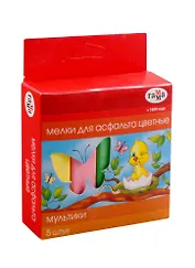 Мелки цветные 05шт асфальтные "Мультики", к/к, Гамма