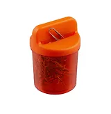 Скрепочница магнитная СТАММ со скрепками тонированная оранжевая "Манго" ПС06