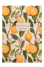 Книга для записей А5 60л кл. "FLORA.PARADISE.LEMONS" иск.кожа, сшивка, Bruno Visconti