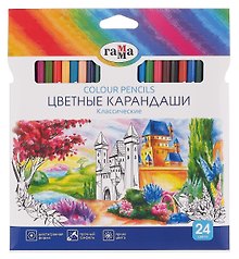 Карандаши цветные «Классические», ГАММА, 24 цвета