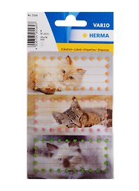 Наклейки для тетрадей «Котята», 3 шт на листе, Herma