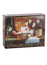 Пазл Цветочный натюрморт со скрипкой Konigspuzzle 500 элементов АЛК500-8333