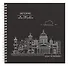 Скетчбук 195*195 20л "Ночной Санкт-Петербург" акварел. бумага, 200г/м2, черный дизайнерский картон, тиснение фольг. серебро, евроспираль - 0
