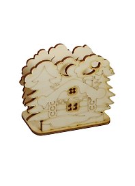 Салфетница Новогодняя (151927-К) (114х94х38мм) (игрушка из дерева) (упаковка)