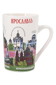 Кружка Ярославль,Пиктограмма (300мл) (фарфор) (Ярославль) (065-4-27P-CL)