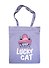 Сумка-шоппер Lucky cat, серая текстиль, 40х32см (СК2020-56) - 0