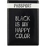 Обложка для паспорта Black is my happy color (ПВХ бокс) (ОП2021-281)