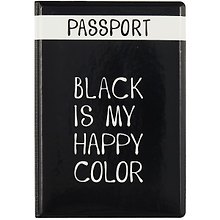 Обложка для паспорта Black is my happy color (ПВХ бокс) (ОП2021-281)