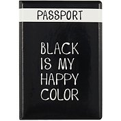 Обложка для паспорта Black is my happy color (ПВХ бокс) (ОП2021-281)