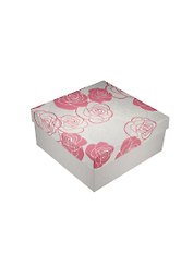 Коробка подарочная "Розы на белом" бордо 15,5*15,5*7см, картон, Хансибэг