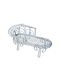 Металлическая мини-кровать белая (SCB27026) (12,6х6,5х4см) (ScrapBerry`s)