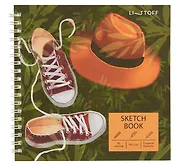 Скетчбук 165*165 50л "Лето" 100г/м2, мат.ламинация, евроспираль, 7БЦ, офсет