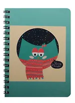 Записная книжка А6 80л кл. "Сова в шарфике" спираль, Kairui