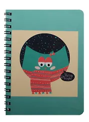 Записная книжка А6 80л кл. "Сова в шарфике" спираль, Kairui
