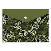 Папка для документов, Феникс+, ЛИСТЬЯ А5, 24*17см, 1 отделение, пластик, кнопка, УФ-печать