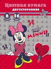 Бумага цветная 08цв 16л А4 "Miss Minnie" двусторонняя, Disney