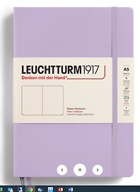 Книга для записей A5, 125 листов, нелинованная "Smooth Colours", твердая обложка, цвет сиреневая, Leuchtturm1917