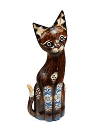 Сувенир дерево Кошка волшебница коричневая (30 см) (1244702)