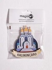 Магнит 3D из дерева Храм (Калининград) (3D034)