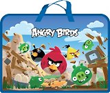 Папка для тетрадей А4 "ANGRY BIRDS" 1 отд., с ручками, пластик, синяя, Hatber